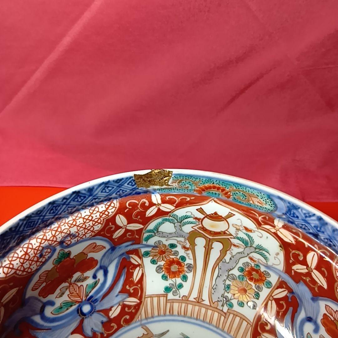 骨董品 金彩赤絵牡丹文 盛鉢 大鉢 菓子鉢 深鉢 丼鉢