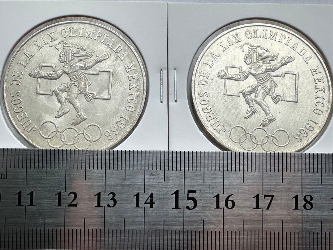 メキシコ銀貨 6枚銀貨 3枚五輪エラー 希少 エラー銀貨 古銭 本物