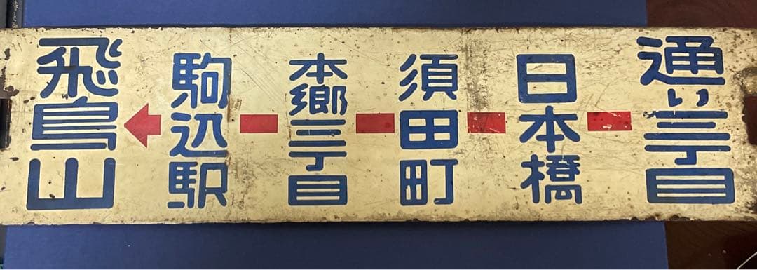 超レア！お宝　昔昔の都電の看板。