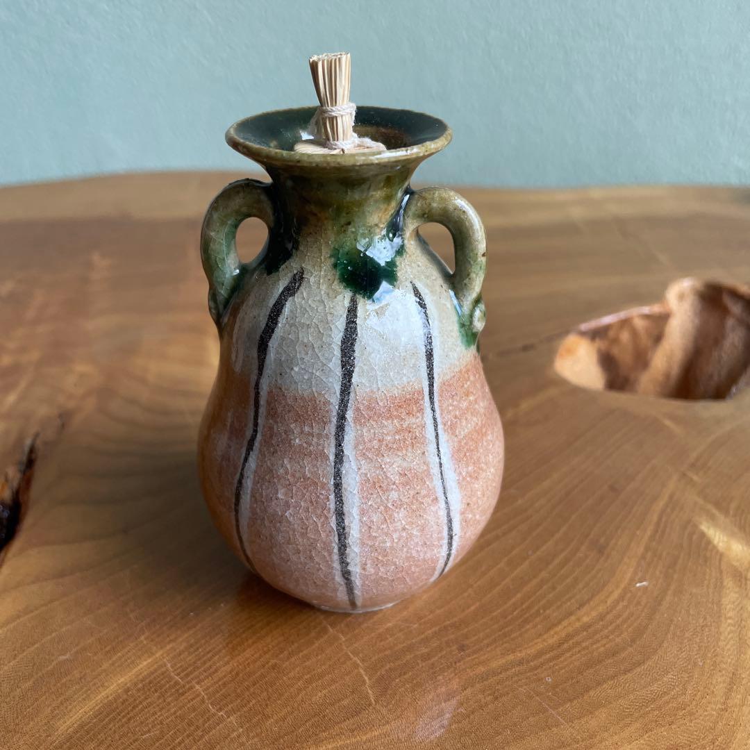 織部焼 茶入 菊泉窯 國中源彦作 茶道具 共箱 - 工芸品最低 価格