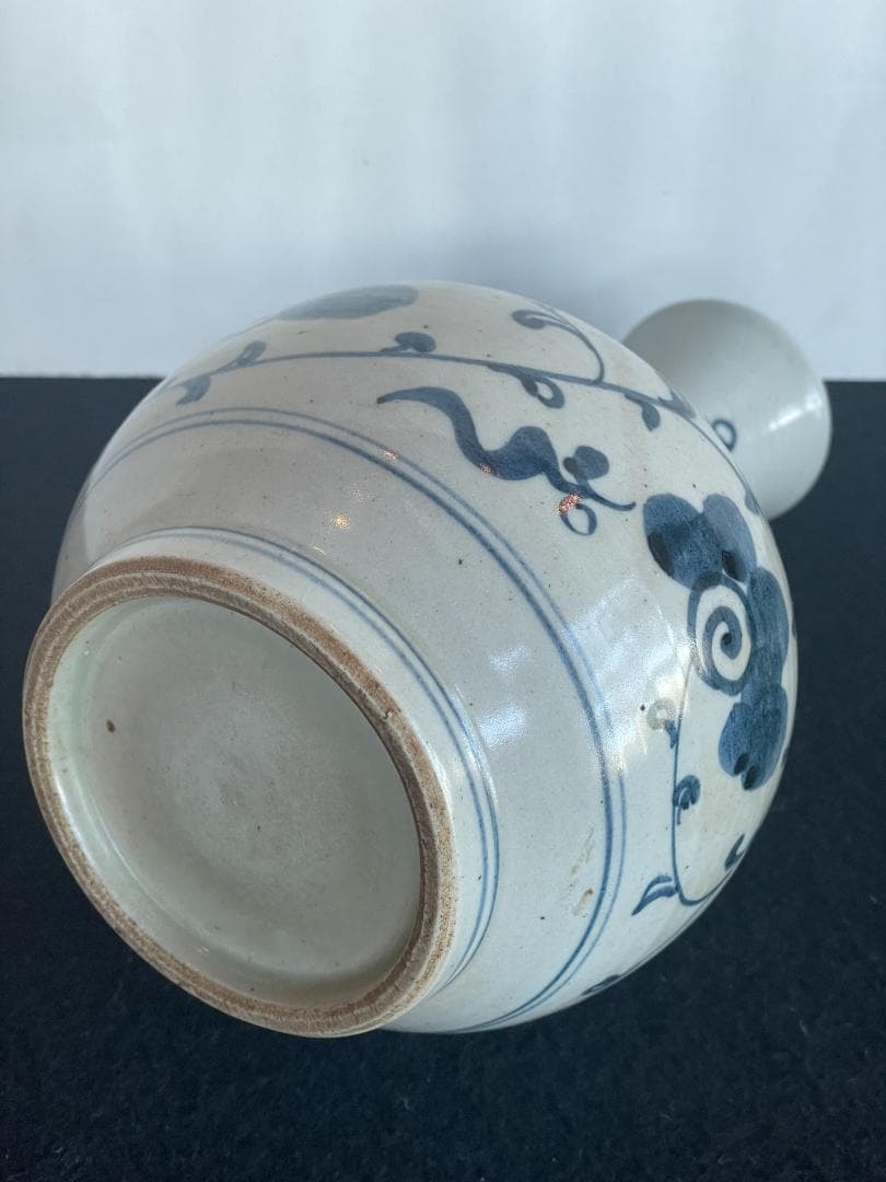 明 中国美術 青花 染付 唐草 乳瓶 景徳鎮窯系 軍持 水瓶