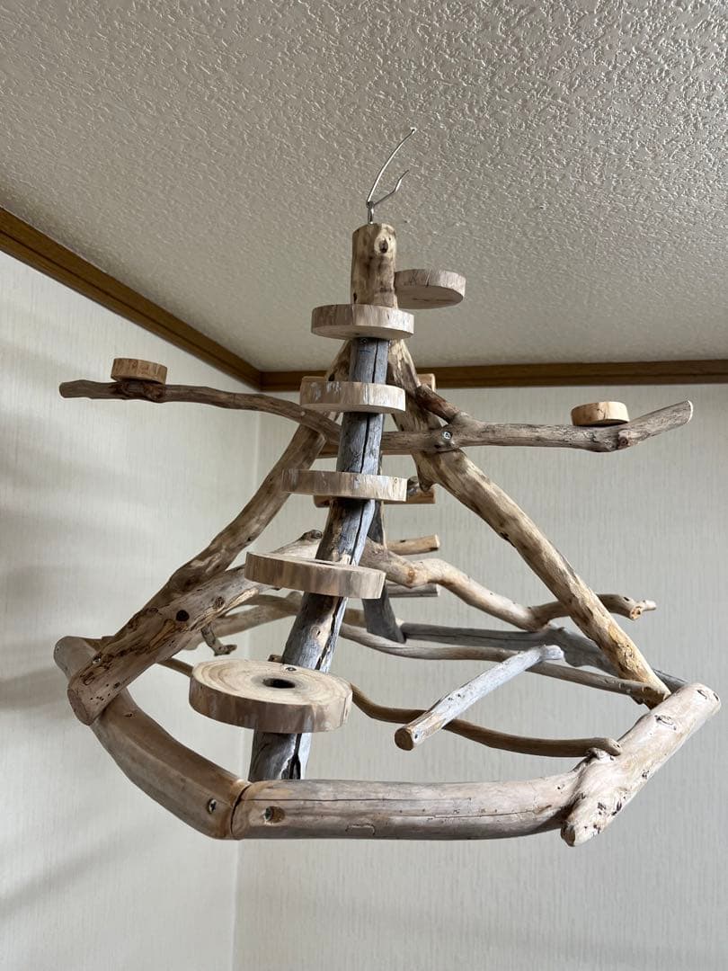 鳥インコ止まり木 流木バードアスレチックタワー型 大サイズバードジム