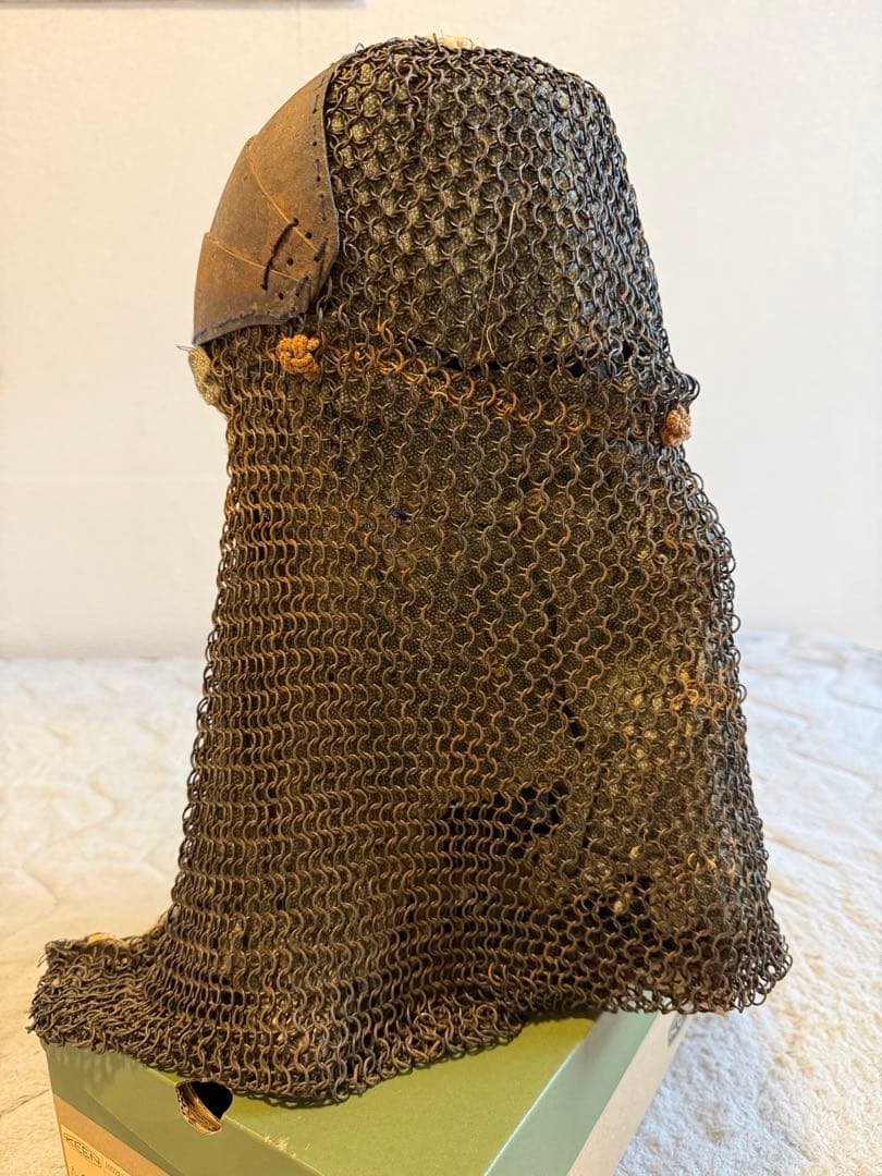 ⭕️ 江戸時代　鎖帷子　【鉢金付き鎖頭巾】　幕末　新撰組　忠臣蔵　❶