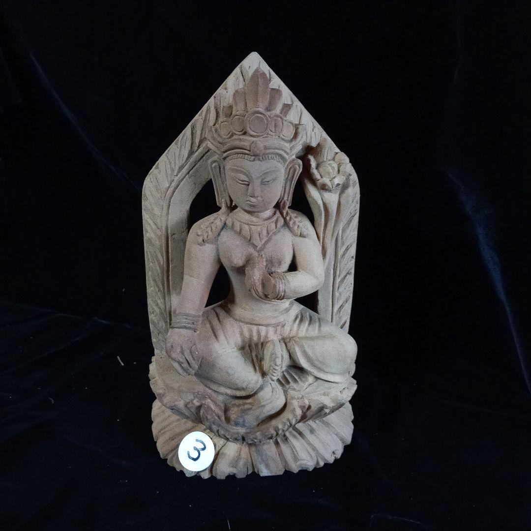 木製ヒンズー教神25センチ 10.インドヒンズー教木製神像 約25センチcm