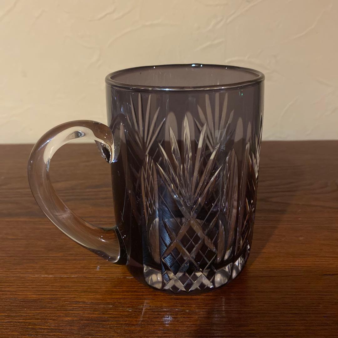 江戸切子 グラス タンブラー 紫 大友精三 作家 東京都伝統工芸品