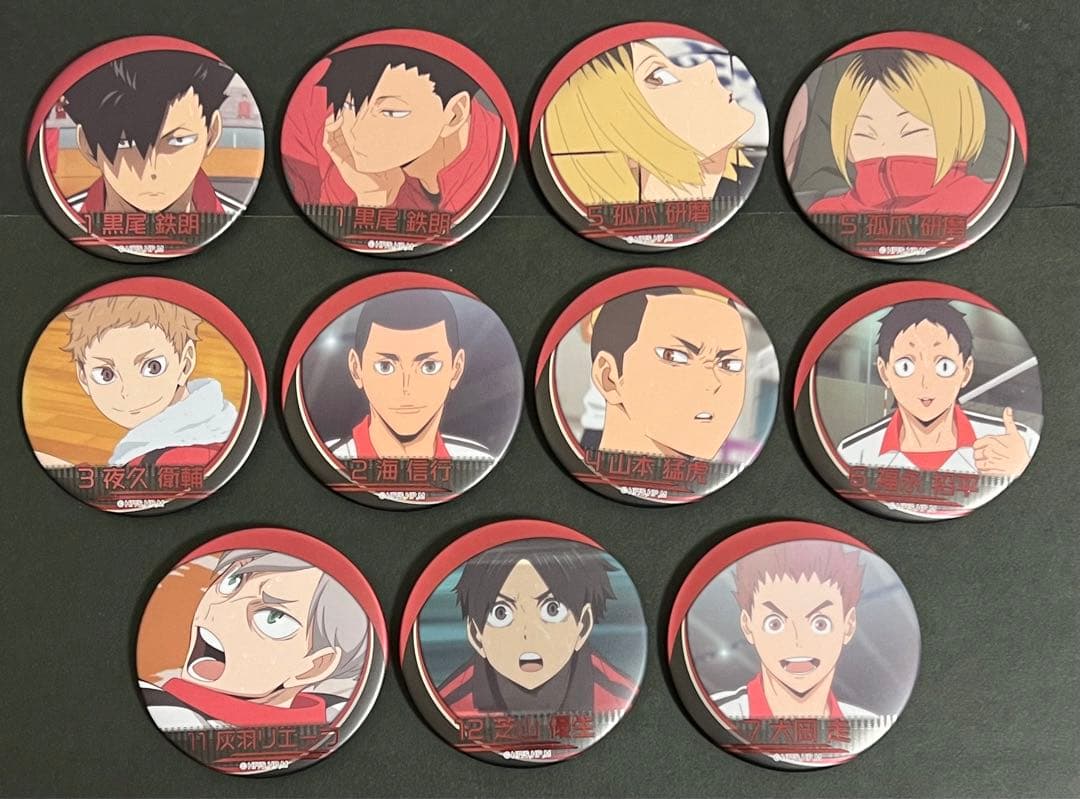 ハイキュー 名場面缶バッジ 音駒 コンプリート 全11種 孤爪研磨 黒尾 夜