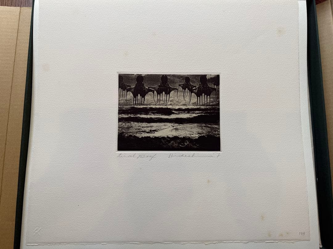 秀島由己男 版画集 春の城シリーズ 草の道