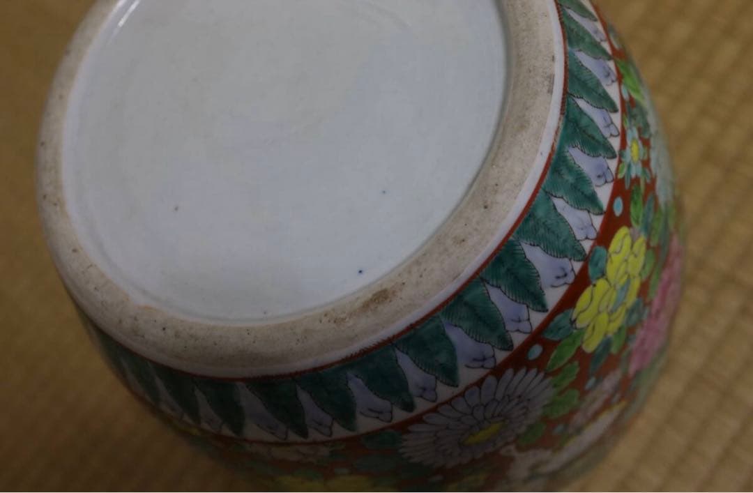 十錦手火鉢【花蝶の図】当時物