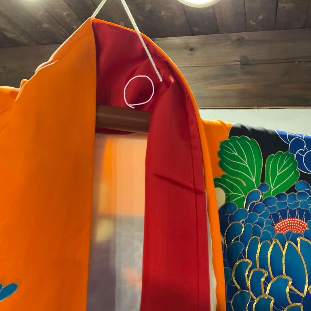 花嫁衣裳】引き振袖 新婦 結婚式 披露宴 前撮り 密柑色地 瑞雲に