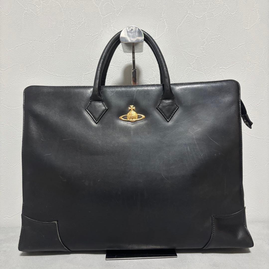 良品✨ヴィヴィアンウエストウッド ビジネスバッグ レザー 黒 オーブロゴ 金具