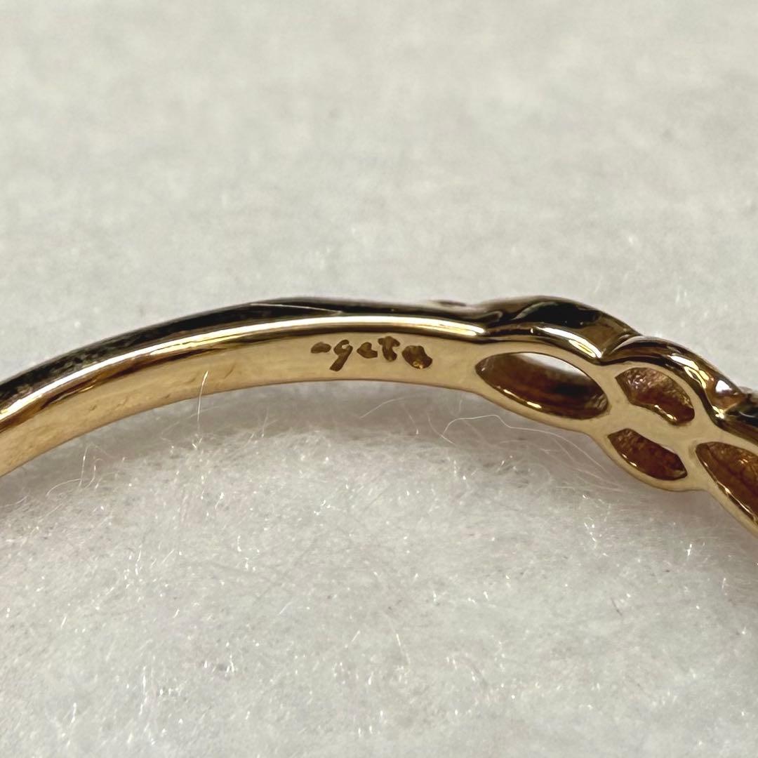 美品 agete アガット 指輪 5号 K10 ピンキー　リング