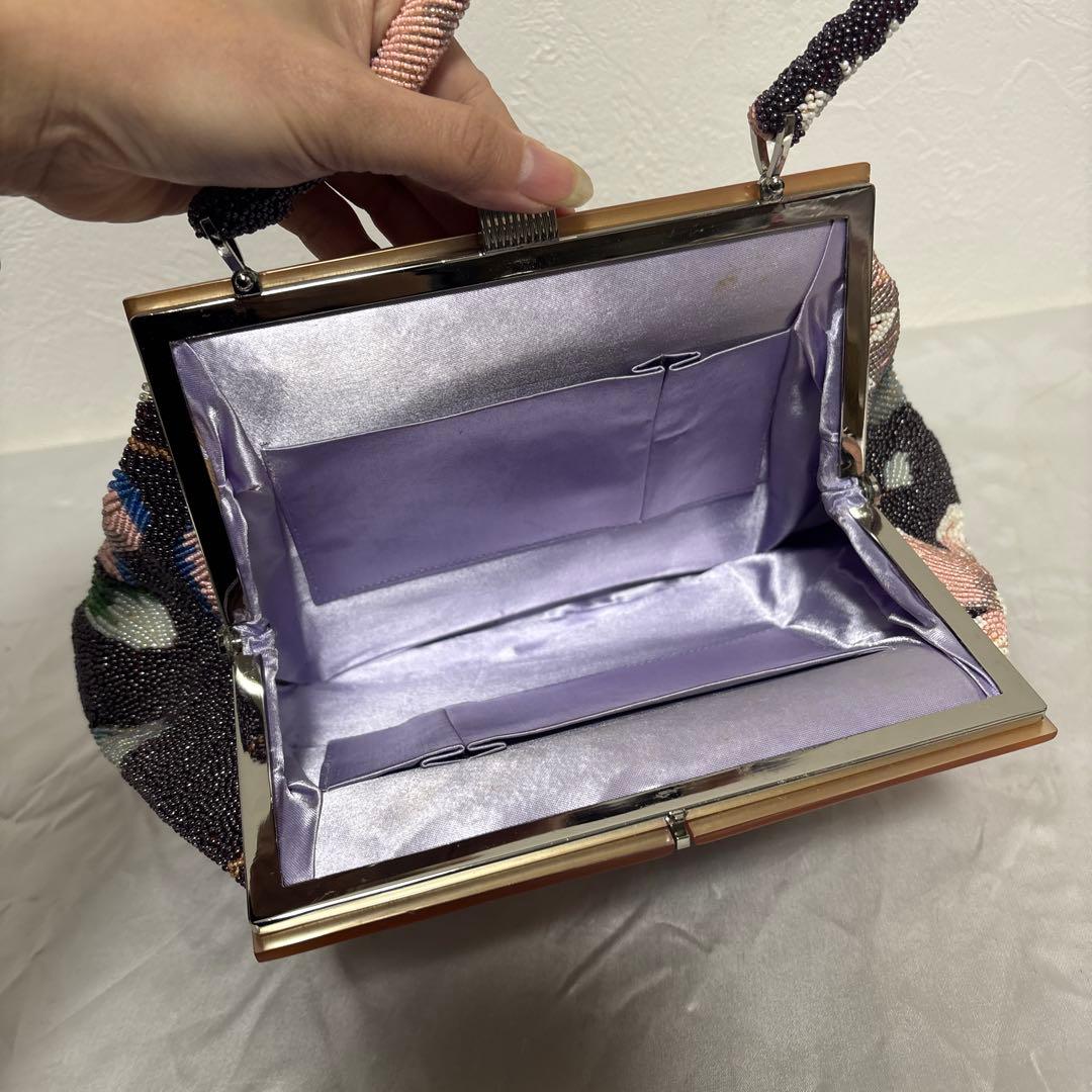 花柄ビーズバッグ/ビーズバック/和装/ヴィンテージ