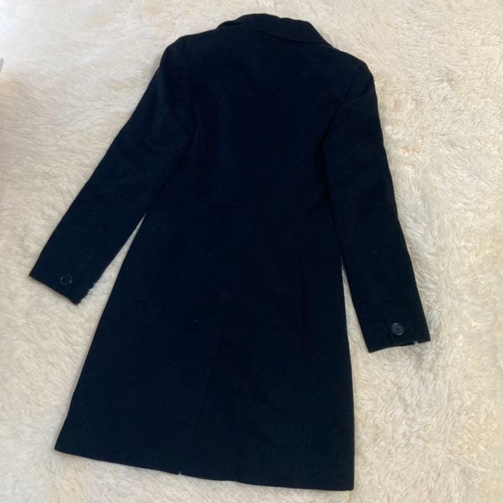 美品】スポーツマックス カシミヤ混 ブラック チェスターコート ロング