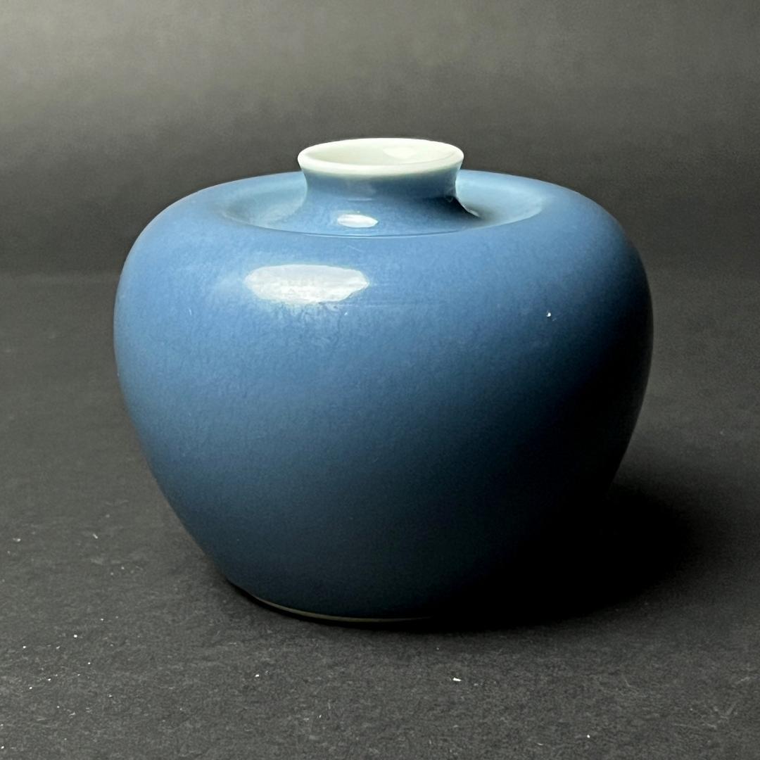 天青釉 天藍釉蘋果尊 大清康煕年製 款 中国美術 古玩