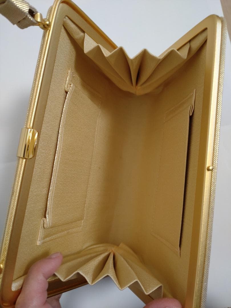 成人式振袖用 バッグと草履セット ゴールド刺繍