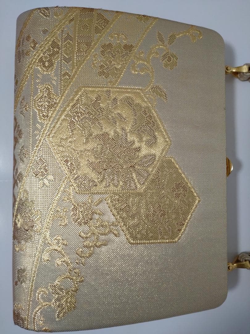 成人式振袖用 バッグと草履セット ゴールド刺繍