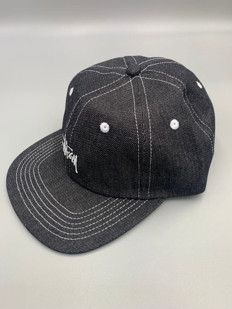 帽子 STUSSY Contrast Stitch Denim Strapback Denim Stock Strapback