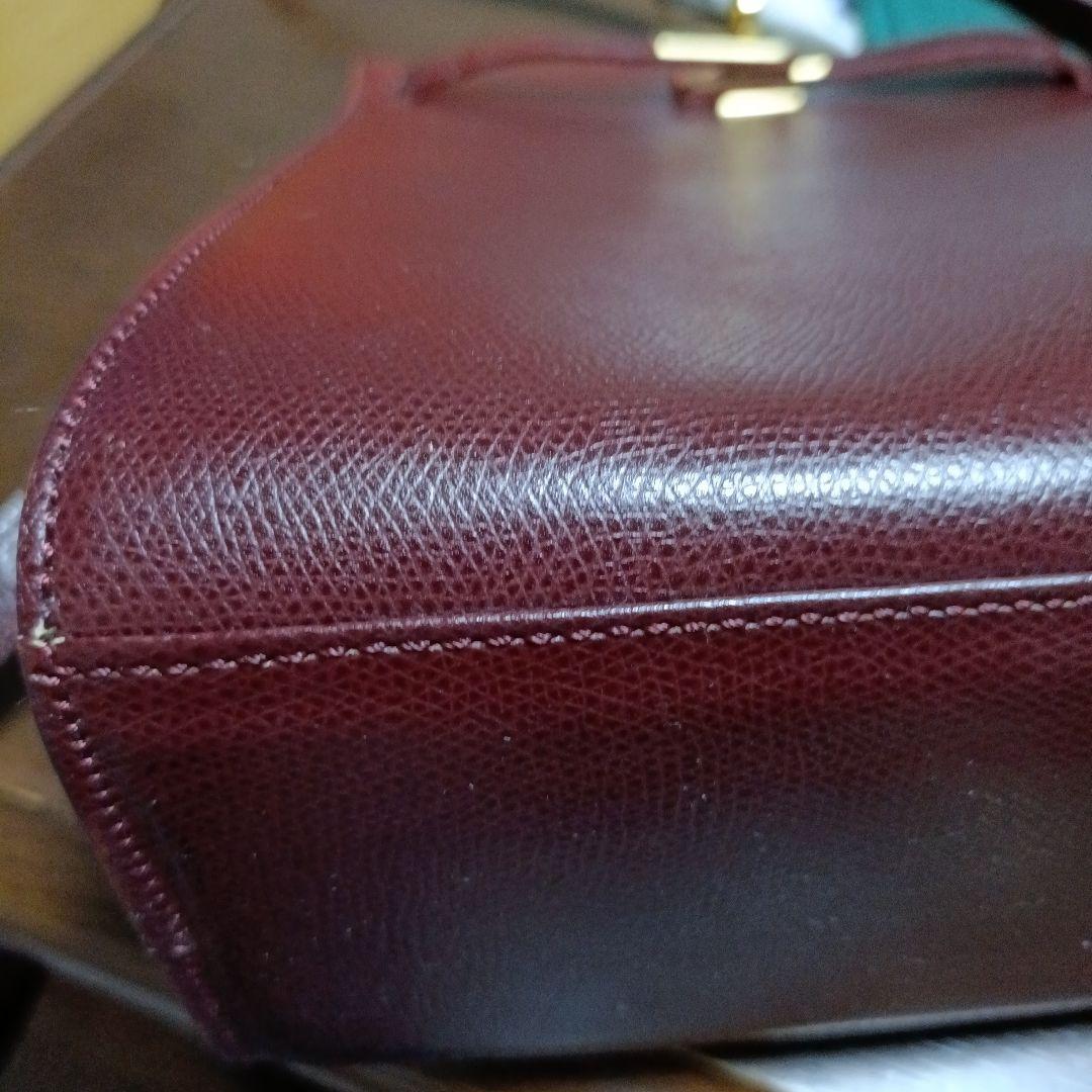 バーガンディ レザー ショルダーバッグゴールド金具