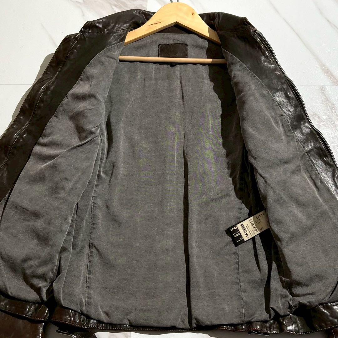美品/M】バックラッシュ ライダースジャケット ホースレザー ブラウン系