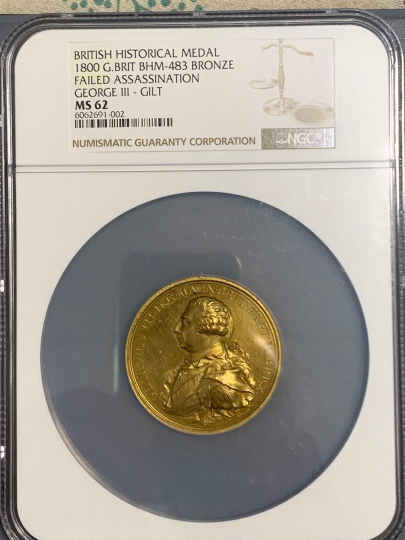 ONLY ONE &TOP POP❗️ジョージ3世 暗殺未遂 金 GILDメダル - メルカリ
