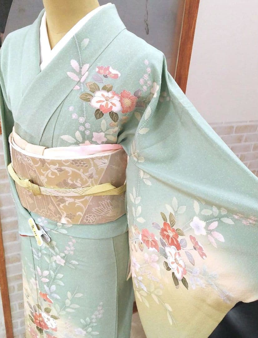 辻ケ花訪問着4点フルセット、着物、袋帯、帯揚げ、帯締め