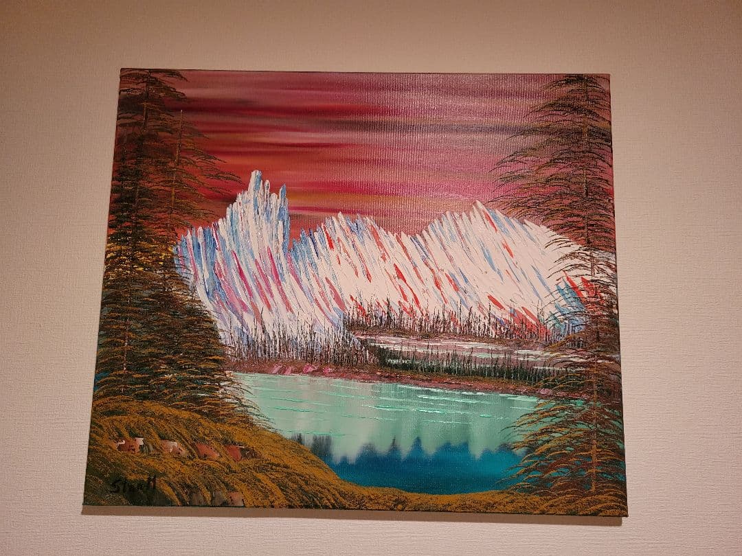 絵画 Mountain waterfall