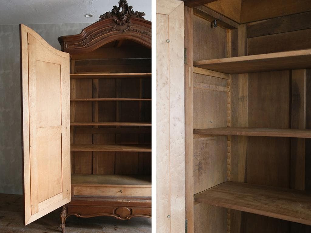 フランスアンティーク木製アルモワールキャビネット/ワードローブ食器
