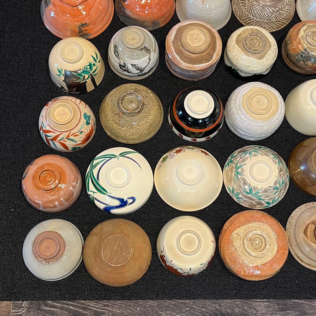 茶碗 抹茶碗 まとめて 34点 茶道具 箱無し 陶器 京焼 いろいろ 時代物 茶碗