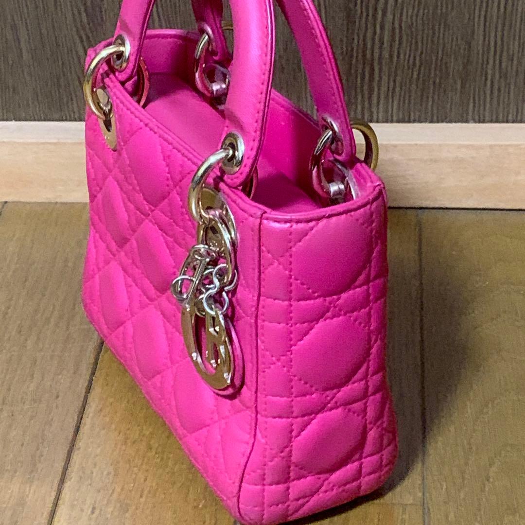 レディディオール　カナージュ ステッチレザー2way ミニハンドバッグ