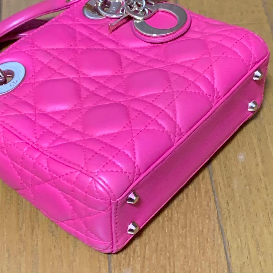 レディディオール　カナージュ ステッチレザー2way ミニハンドバッグ