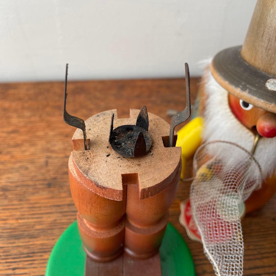 ドイツ製 シュタインバッハ 煙出し人形 養蜂家 オルゴール 木製 旧