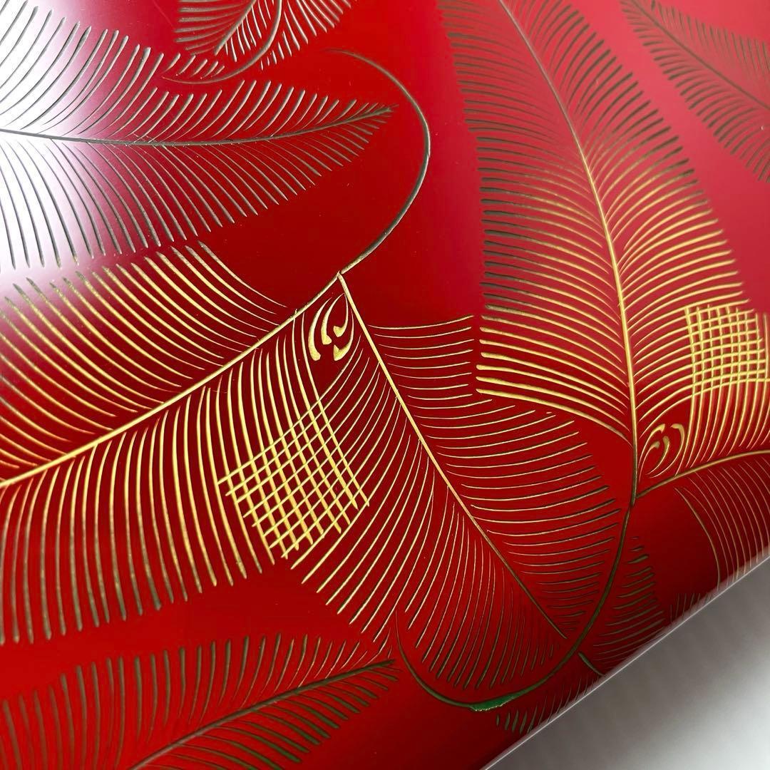 新品未使用 輪島塗 沈金 漆器 文庫 文箱 霧箱 説明書 箱 伝統工芸 赤