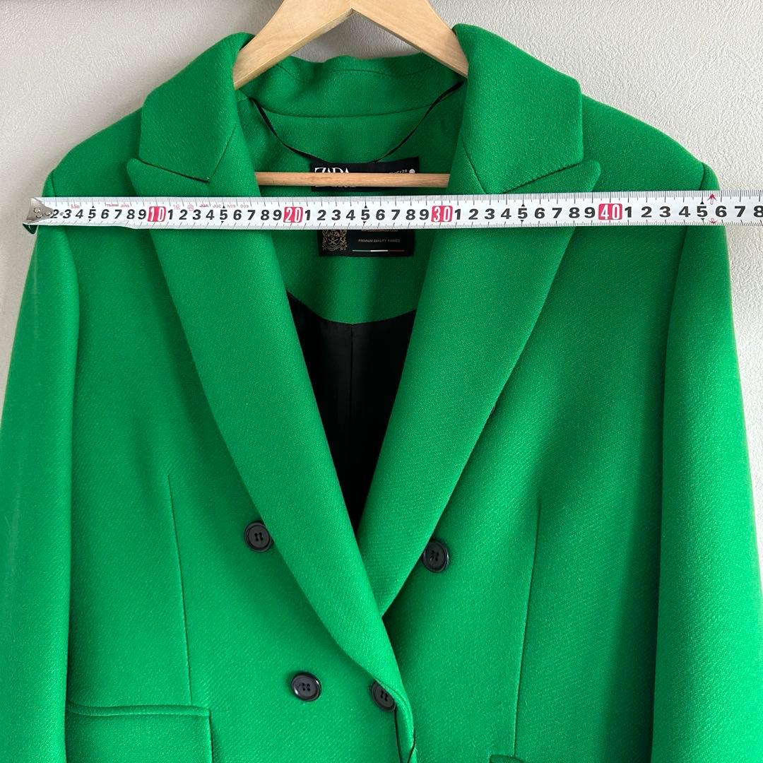 未使用タグ付】ZARA - MANTECOグリーン ロングコート - メルカリ