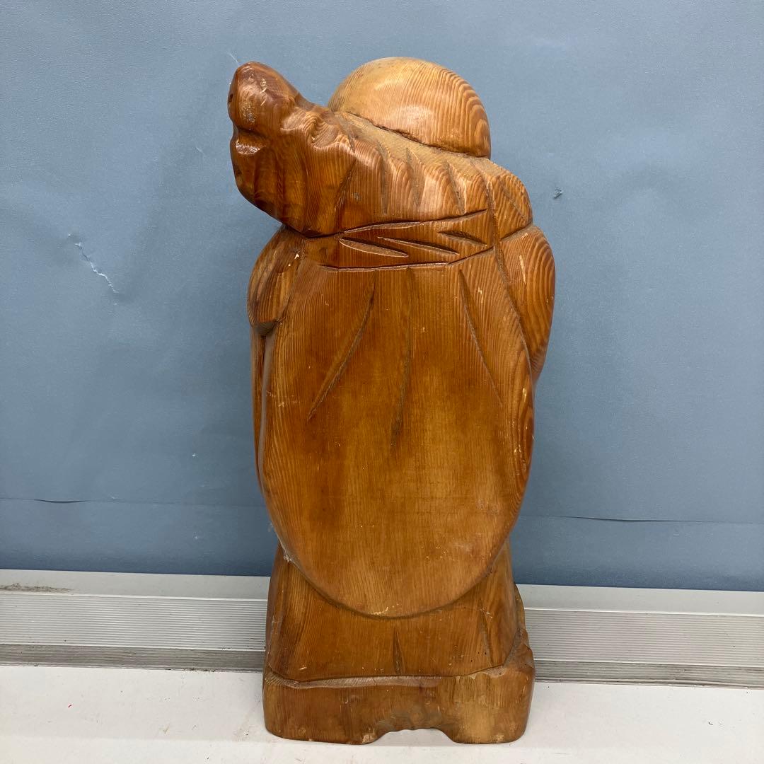 3F 木彫り 布袋様 置物 七福神 縁起物 根付 彫刻 布袋尊 オブジェ 招福