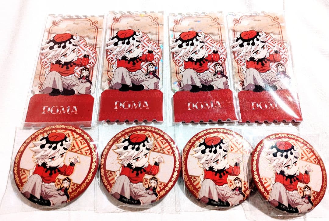 鬼滅の刃 中国限定 非遺 童磨 缶バッジ、アクリルチケット 8点セット