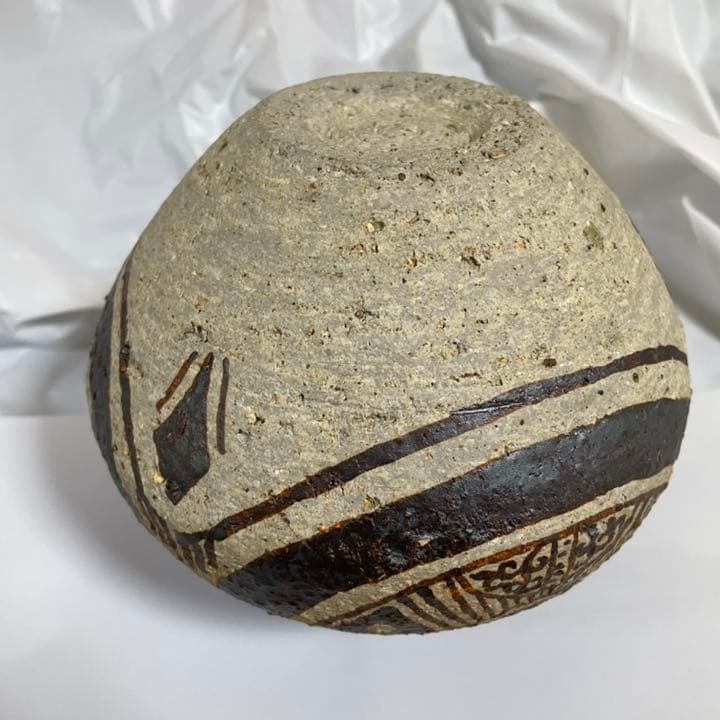 中国 磁州窯 花瓶 瓶 壺 飾り 顔 China 置物 つぼ