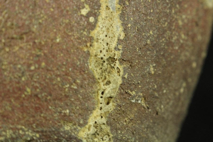 古備前 壷 時代物 窯印 自然釉 φ19.5cm(K-YC392)