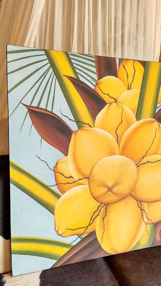 ココナッツ ヤシの木 剥げて南国 バリ島 絵画 アートパネル アジアン雑貨