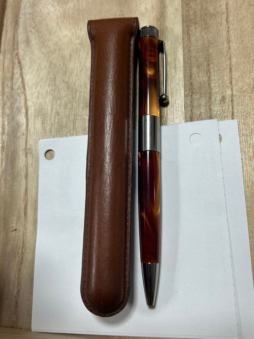 ROMEO ロメオ No.3細軸 ボールペン イタリアンアンバー専用ケース付き