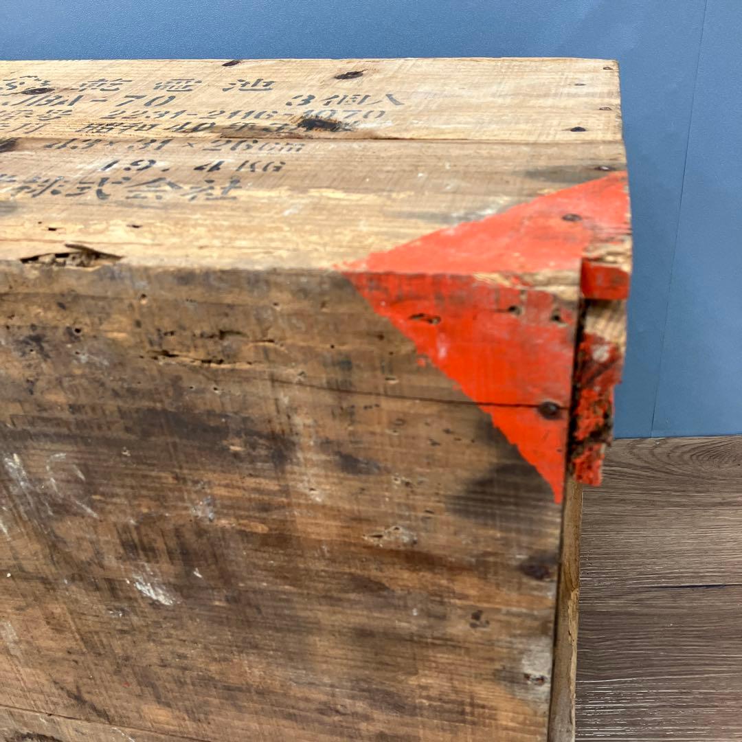 A-4 昭和レトロ 木箱 乾電池用 アンティーク 収納 什器 昭和40年 当時