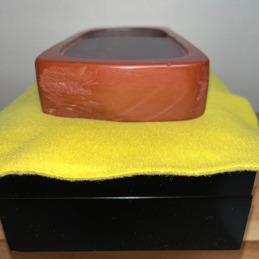 ⭕️希少 岩手県 紫雲硯 自然硯 佐藤幸雄 美品 35mm分厚い 海深い