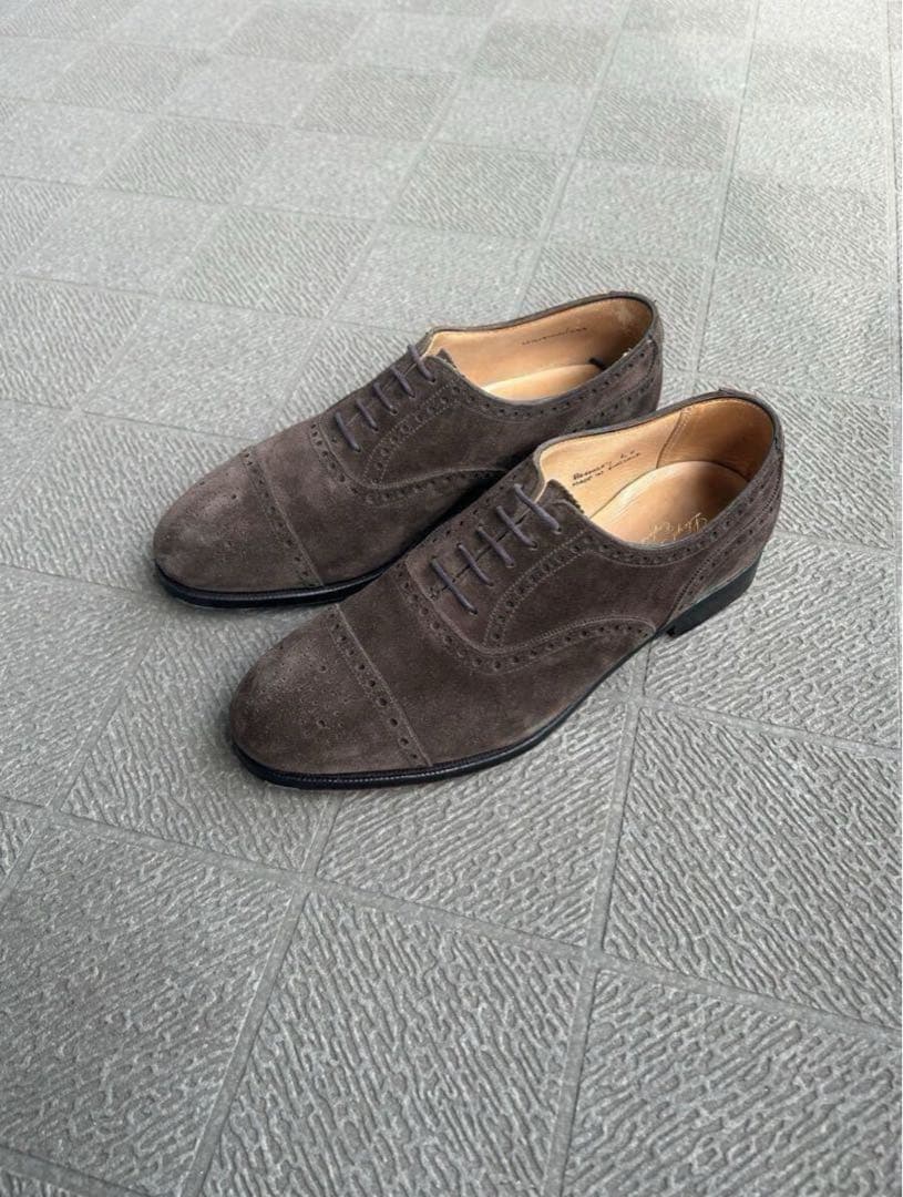 【数回着用】マスターロイド/ ロイドフットウェア スエードセミブローグ