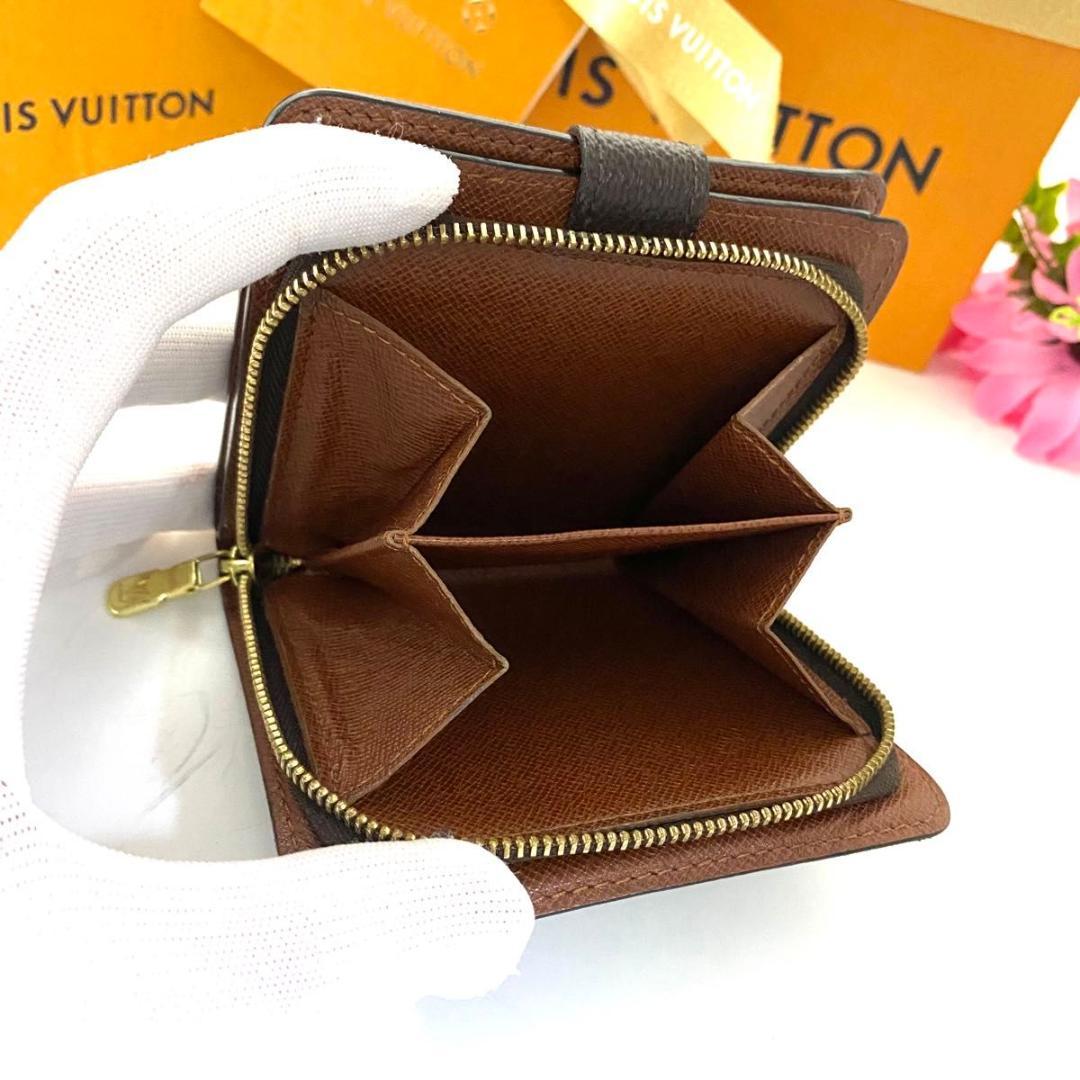 ルイ ヴィトン◎コンパクトジップ 二つ折り財布 ラウンドファスナー モノグラム