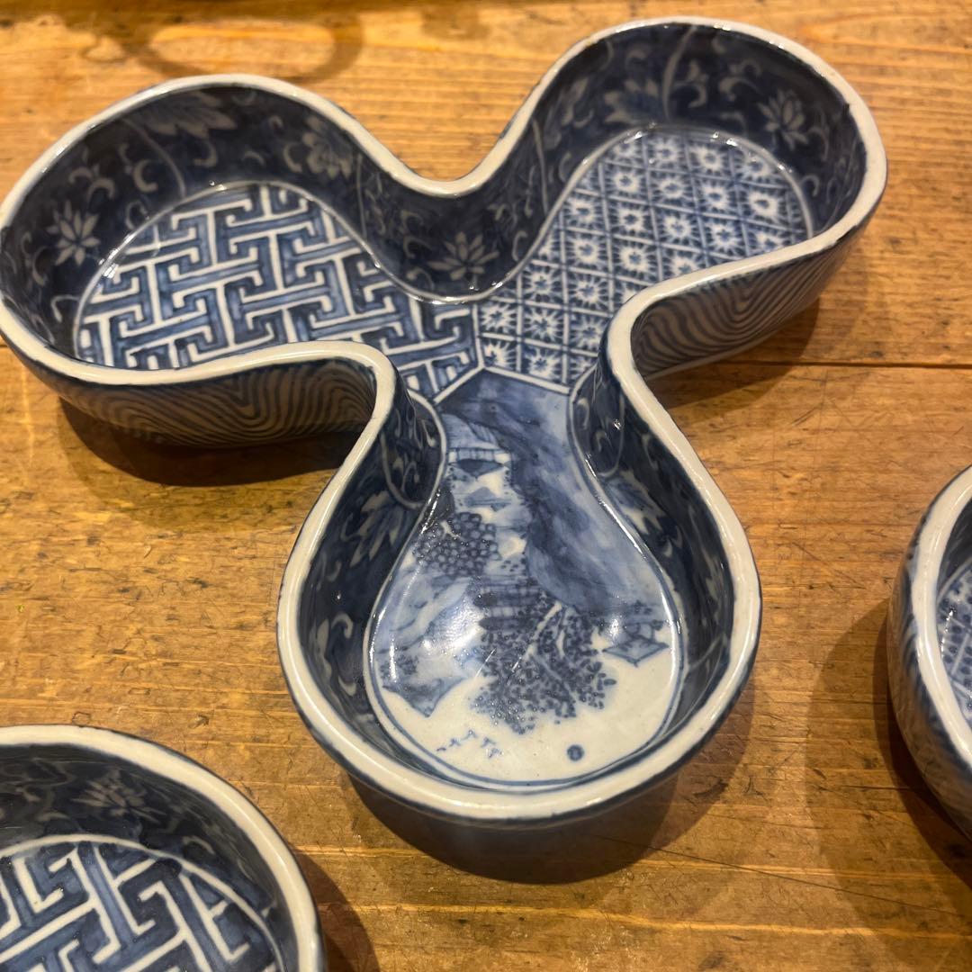 廣野俊彦 染付皿 5客