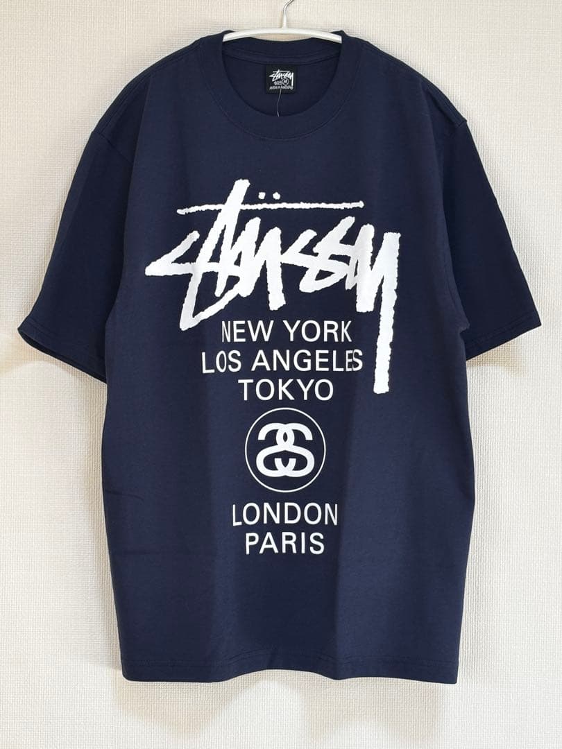 Stussy Tシャツ　ワールドツアー ネイビー グラフィックT ユニセックスM Stussy World Tour T-shirt Navy Men's - SS21 - US