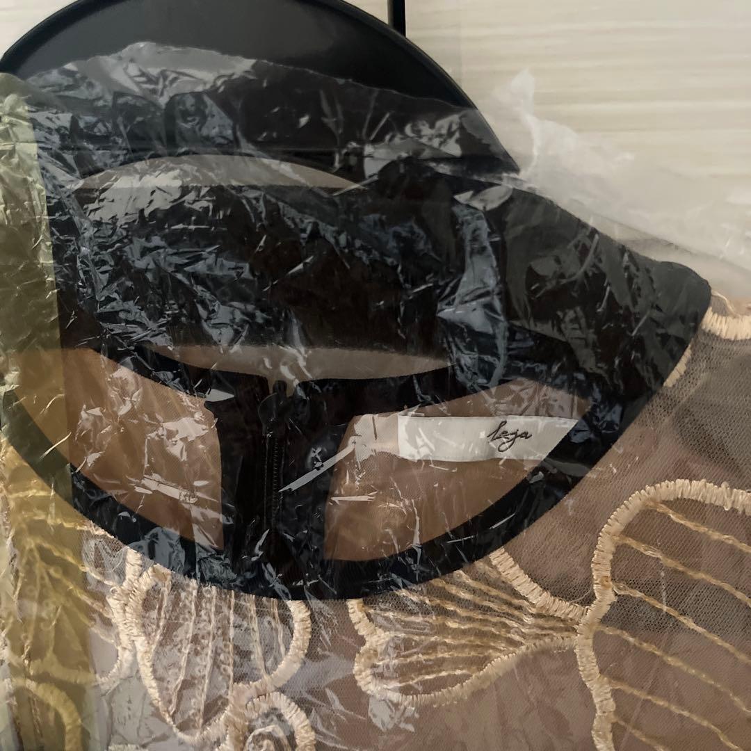 【LEJA】ビスチェ風ウエストベルト付きベロアワンピース