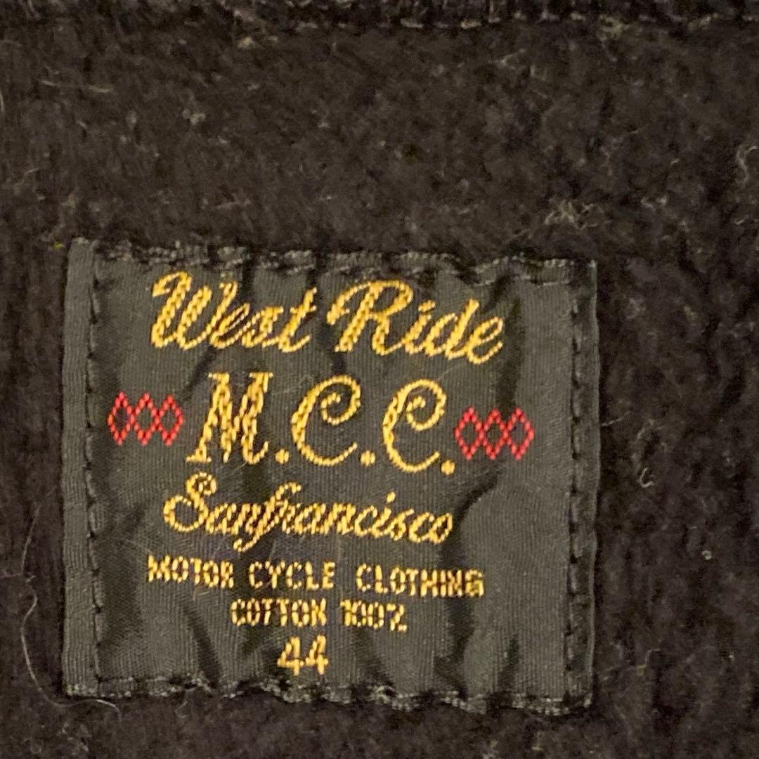 ウエストライド　黒 フルジップ フード付きパーカー　サイズ44