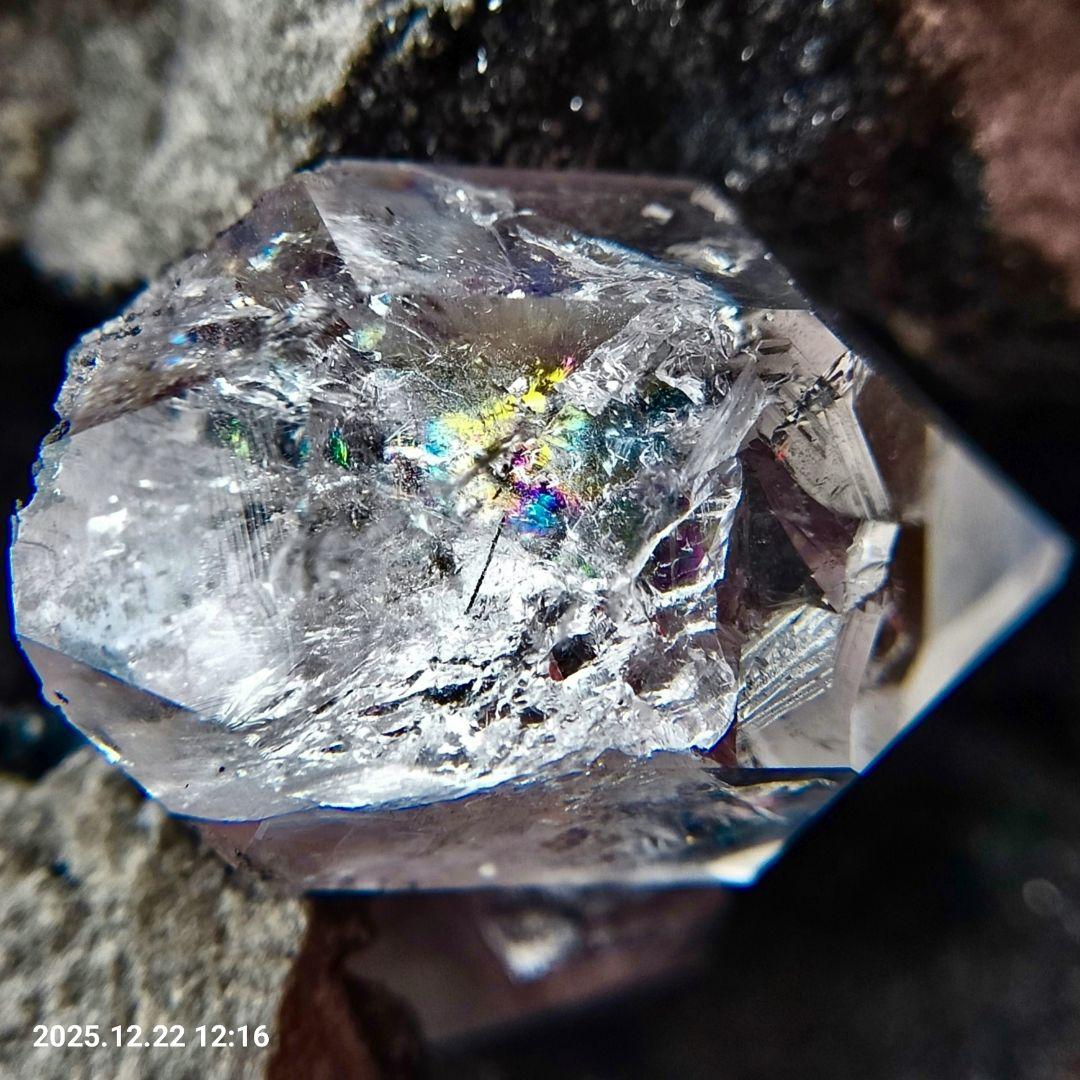 希少 ハーキマーダイヤモンド 原石 母岩付 ダブルポイント NY州