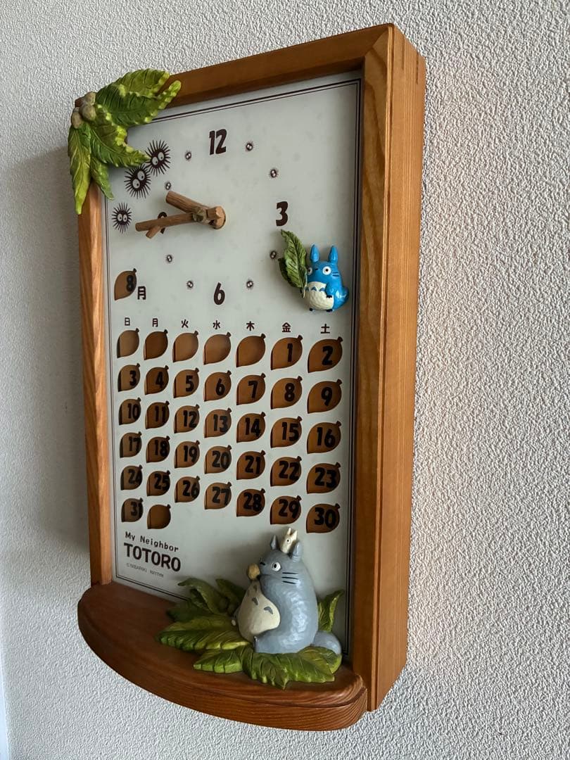 時計動きます】となりのトトロ 万年カレンダー掛け時計兼置き時計