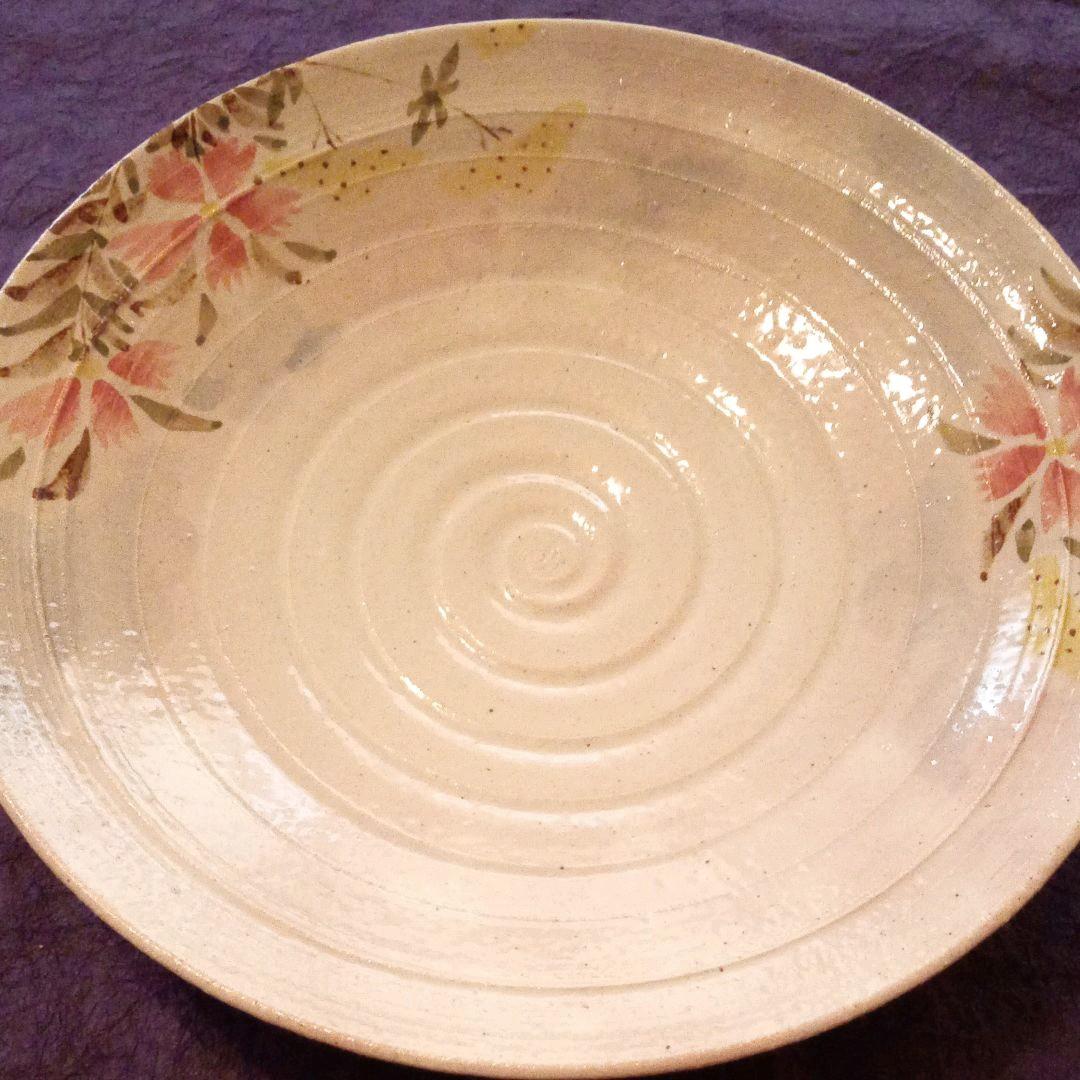 京焼　手描草花紋八寸皿